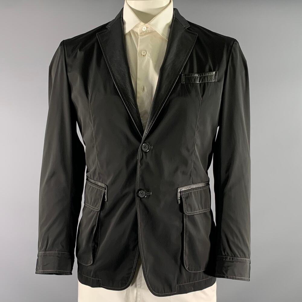 ARMANI COLLEZIONI Size S Regular Black Two Toned Polyester Sport Coat